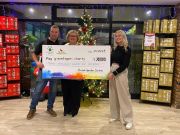 John Wallis and Amy Stubbs of BGC present Linda Petrons with a cheque to Greenfingers for £30,000